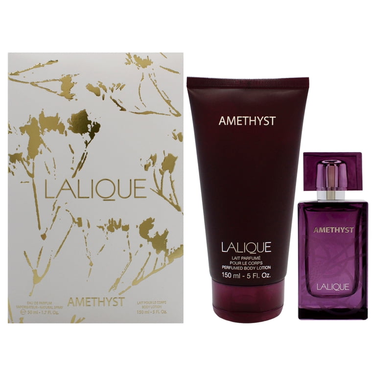 LALIQUE アムール ギフトセット Lalique Amethyst Set , 2 Pc Gift Set 1.7 oz EDP Spray, 5 oz Body