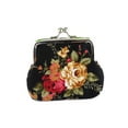 thumbnail image 1 of Lallc Women's Vintage Floral Change Coin Purse Small Wallet, Black, 1 of 1