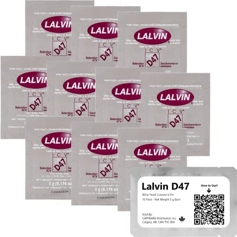 Lalvin D47 Wine Yeast (10 Pack) Make Wine Cider Mead Kombucha At Home