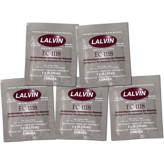 Lalvin EC-1118 Wine Yeast - 5 Pack
