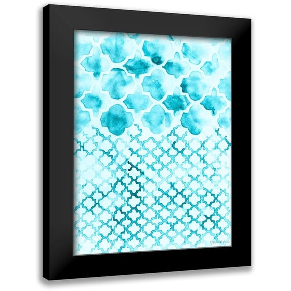 Lam, Vanna 12x14 Black Modern Framed Museum Art Print Titled - Teal Madras II