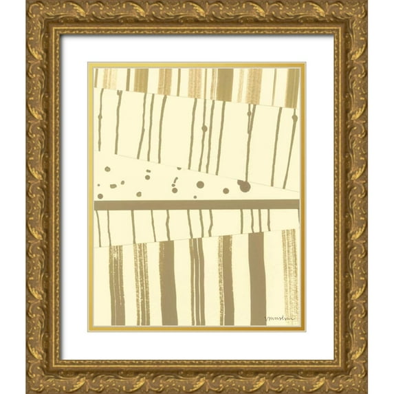 Lam, Vanna 12x14 Gold Ornate Wood Framed with Double Matting Museum Art Print Titled - Papyrus Collage I