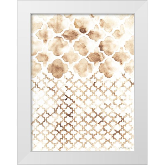 Lam, Vanna 12x14 White Modern Wood Framed Museum Art Print Titled - Sepia Madras II