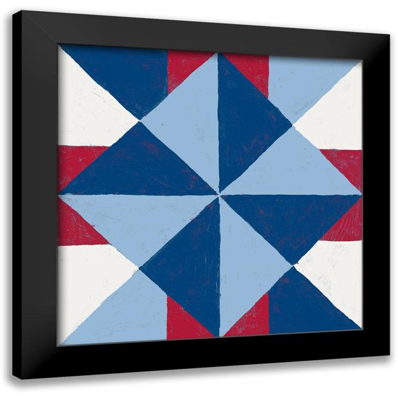 Lam, Vanna 15x15 Black Modern Framed Museum Art Print Titled - Americana Patchwork Tile IV