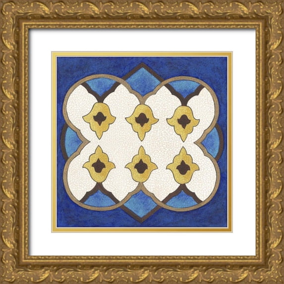 Lam, Vanna 15x15 Gold Ornate Wood Framed with Double Matting Museum Art Print Titled - Royal Lapis II