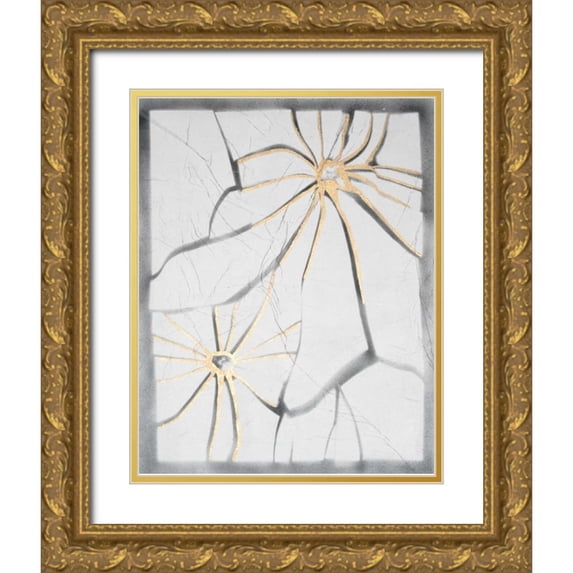 Lam, Vanna 15x18 Gold Ornate Wood Framed with Double Matting Museum Art Print Titled - Glass Florets I