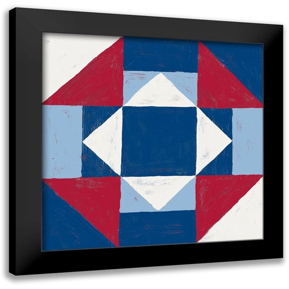 Lam, Vanna 20x20 Black Modern Framed Museum Art Print Titled - Americana Patchwork Tile III