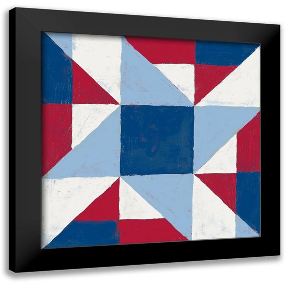 Lam, Vanna 20x20 Black Modern Framed Museum Art Print Titled - Americana Patchwork Tile I