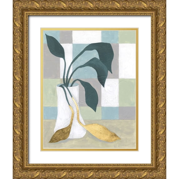 Lam, Vanna 26x32 Gold Ornate Wood Framed with Double Matting Museum Art Print Titled - Plant Vased II
