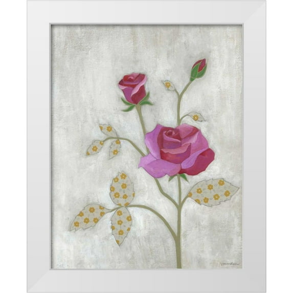 Lam, Vanna 26x32 White Modern Wood Framed Museum Art Print Titled - Lovely Botanical I