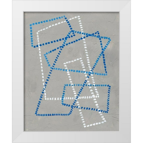 Lam, Vanna 26x32 White Modern Wood Framed Museum Art Print Titled - Running Stitch IV