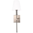 thumbnail image 1 of LamQee 1-Light Wall Sconce with White Fabric Shade - N/A Satin Nickel, 1 of 5