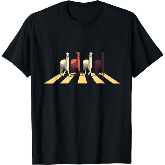 Lama Crossing Abbey Street Road Llama Alpaca T-Shirt - Walmart.com