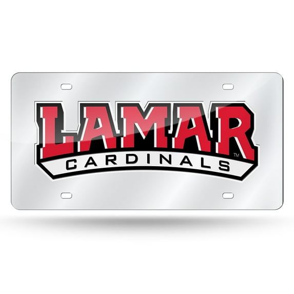 Lamar Cardinals Mirrored Laser Cut License Plate Laser Tag