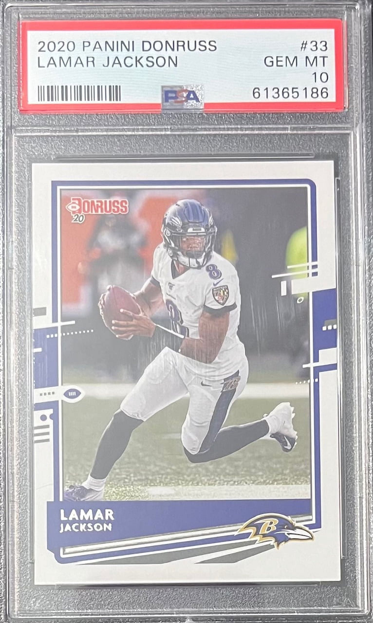 lamar jackson graded card 2018 Donruss the Rookies #R17 Lamar Jackson PSA 9 Mint Ravens Rookie RC