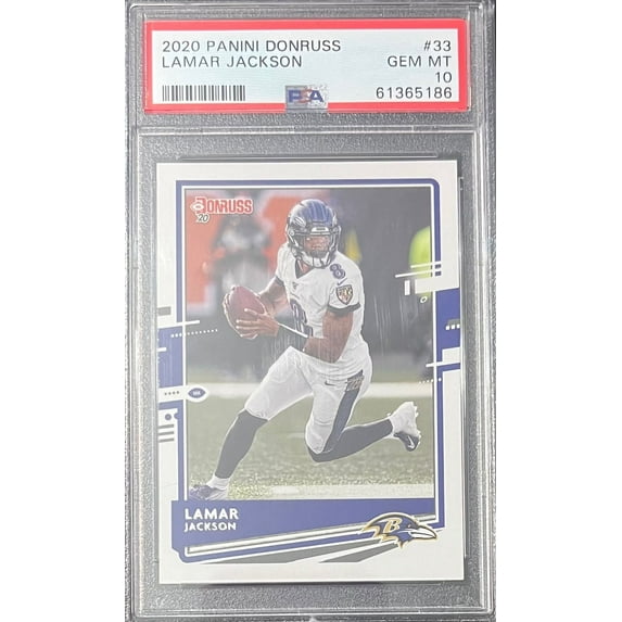 Lamar Jackson 2019 Panini Donruss Football Card #33 Graded PSA 10