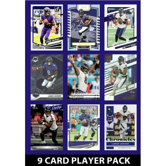 Lamar Jackson 9 Card Player Pack 2023 Donruss Panini Score Ravens