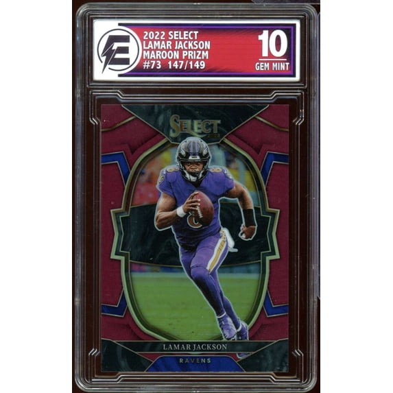 Lamar Jackson Card 2022 Select Maroon Prizm #73 Electric 10