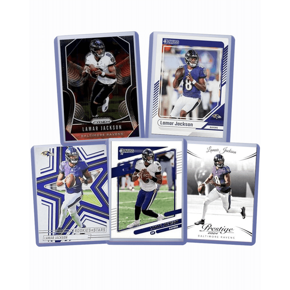 Lamar Jackson Cards (5) ASSORTED NFL Football Trading Cards - Perfect for any collector or gift