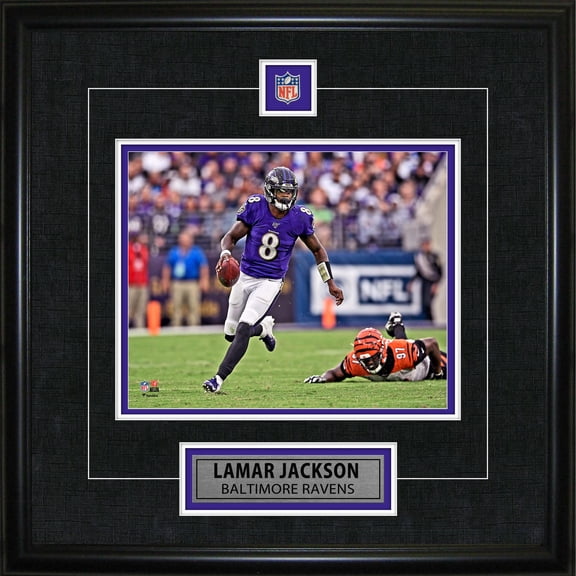 Lamar Jackson Framed Pin & Plate Ravens - Officially Licensed NFL Wall Art