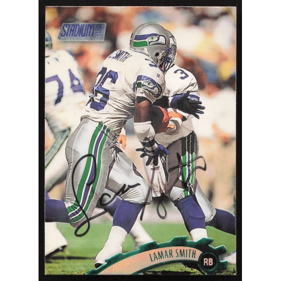 Lamar Smith Autographed 1997 Stadium Club Card #64 Seattle Seahawks SKU #261308