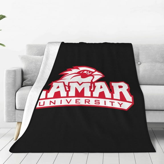 Lamar University Blanket Large Luxury Fleece Soft Anti-Static Anti-Pilling Flannel Bed Blanket