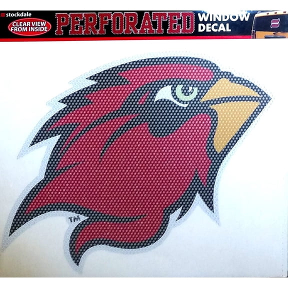 Lamar University Cardinals 8 Inch Preforated Window Film Decal Sticker, One-Way Vision, Adhesive Backing