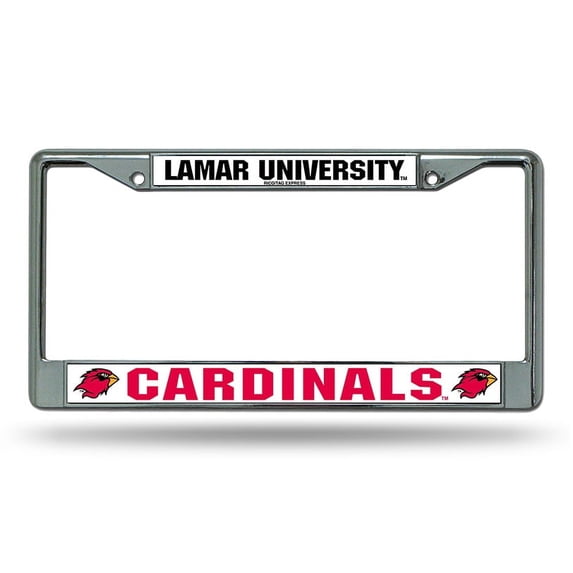 Lamar University Cardinals Chrome Metal License Plate Frame