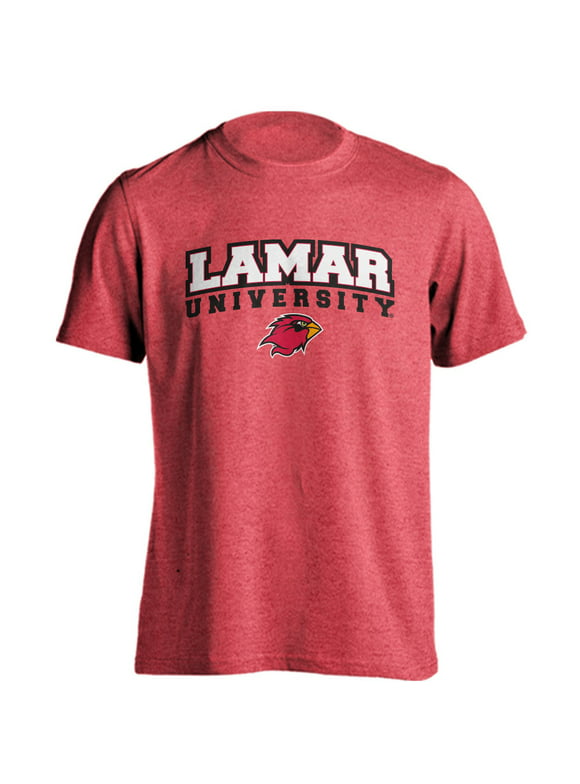 Lamar University Cardinals Classic Arch with Mascot Short Sleeve T-Shirt