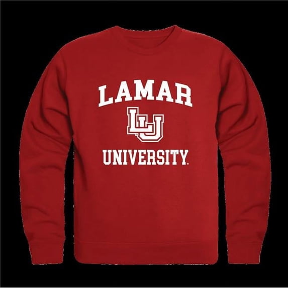 Lamar University Cardinals Seal Crewneck Sweatshirt, Red - Small