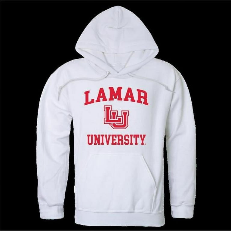 Lamar University Cardinals Seal Hoodie White Small