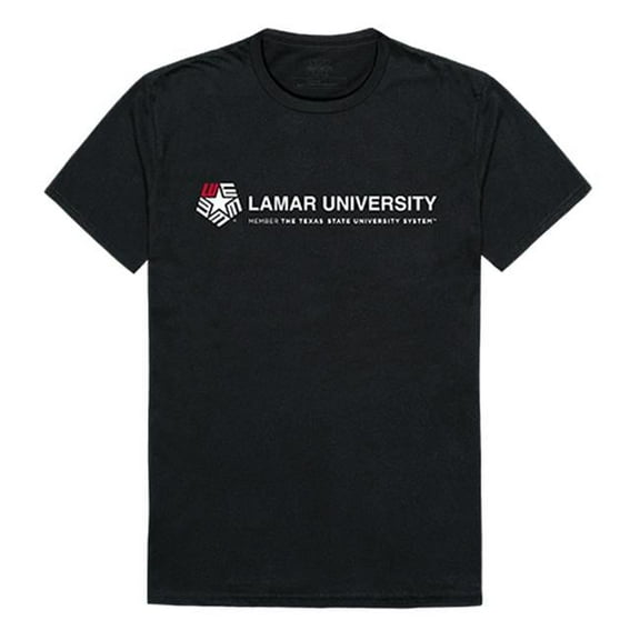Lamar University Men Institutional T-Shirt, Black & White - 2XL