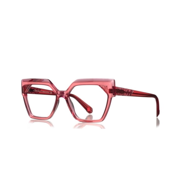 Lamarca Men's Ceselli 162 Hexagonal Acetate Eyeglasses In Translucent Deep Red Red