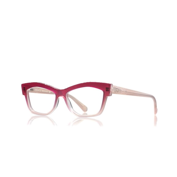 Lamarca Men's Ceselli 169 Gradient Square Frame Eyeglasses With Subtle Detailing Red