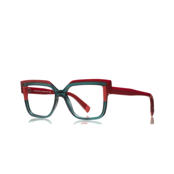 Lamarca Men's Fusioni 155 Bold Oversized Square Frame Two-Tone Eyeglasses Red