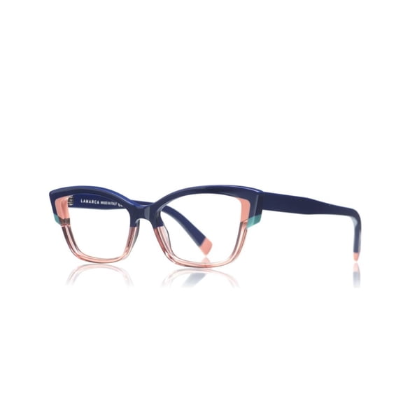 Lamarca Men's Fusioni 170 Bold Rectangular Acetate Eyeglasses With Translucent Accents Blue