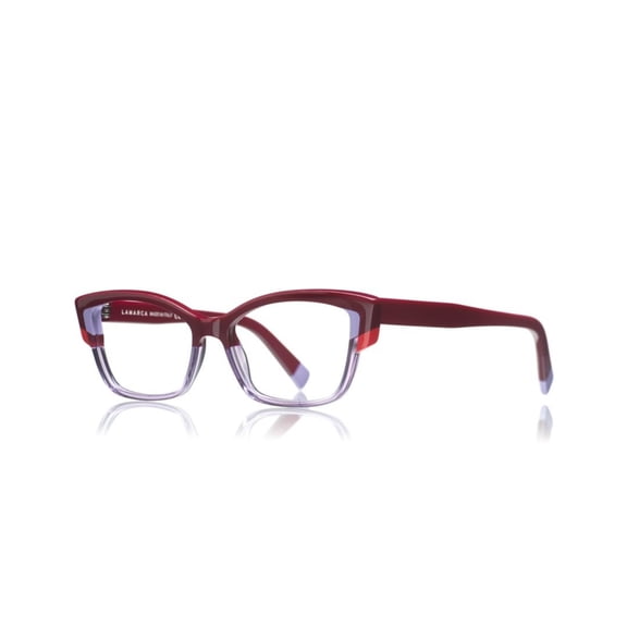 Lamarca Men's Fusioni 170 Bold Two-Tone Rectangular Eyeglasses Burgundy
