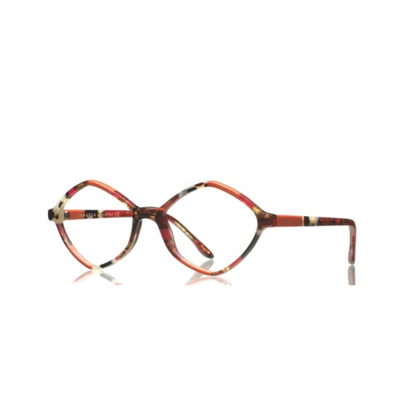 Lamarca Men's Mosaico 131 Geometric Frame Eyeglasses With Mosaic Pattern Orange