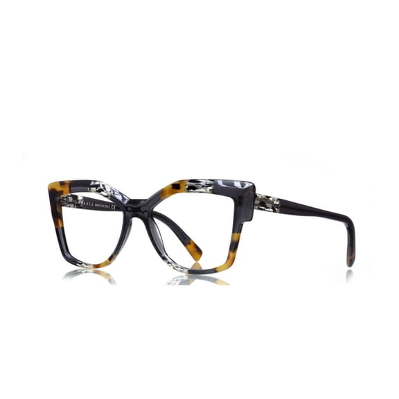 Lamarca Men's Mosaico 148 Oversized Square Frame Eyeglasses With Mosaic Pattern Black