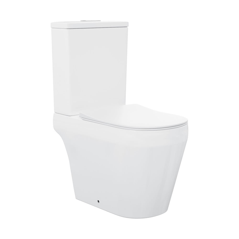 White Elongated Dual-Flush High Efficiency Free Standing Toilet