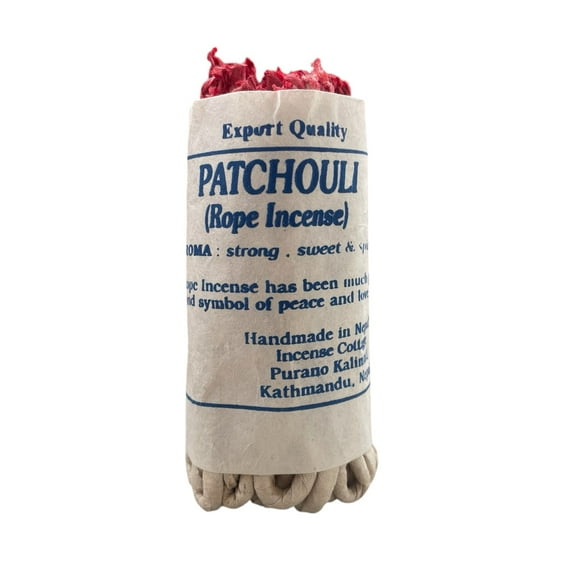 Lamatar1 Collection Hand-Made Tibetan Patchouli Rope Incense  3.5 / 35-40 Ropes Bundle  Natural Himalayan Herbs, Patchouli in Lokta Paper Wrap  Made in Nepal
