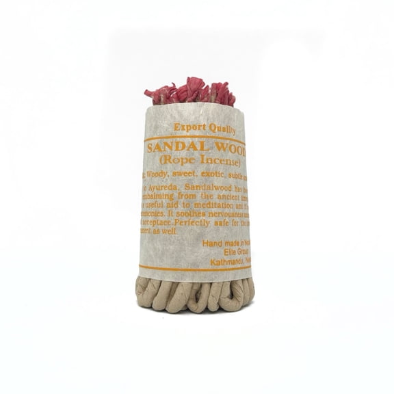 Lamatar1 Collection Hand-Made Tibetan Sandalwood Rope Incense 3.5 / ~35-40 Ropes Bundle Natural Himalayan Herbs, Sandalwood in Lokta Paper Wrap Made in Nepal