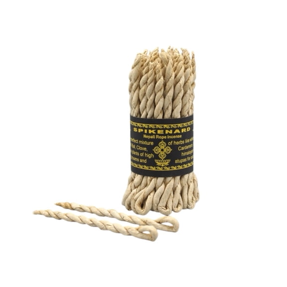 Lamatar1 Collection Natural Spikenard (Jatamansi) Rope Incense | 45 Ropes/Bundle | 4-inch Handmade Nepali Herbal Dhoop for Stress Relief, Meditation & Yoga