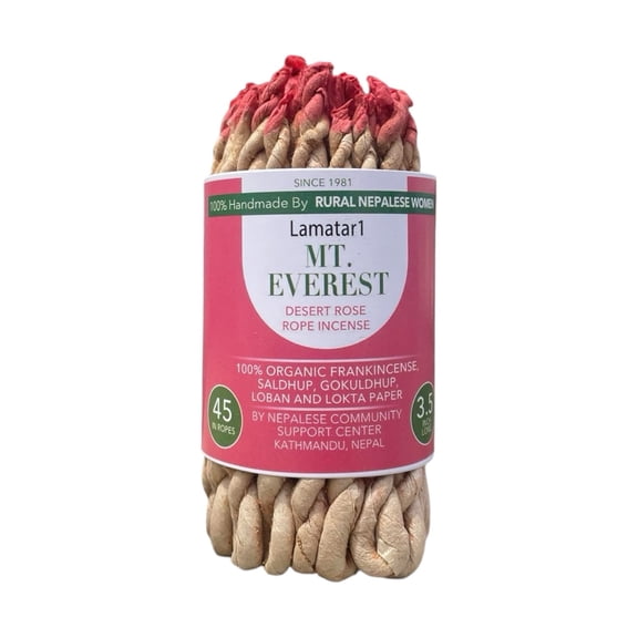 Lamatar1 Desert Rose Rope Incense Blend 3.5  Sal Dhoop, Gokul Dhoop, Loban in Lokta Paper  Approx. 40 Ropes Bundle, 20-30 Min Burn Time  Handmade in Kathmandu, Nepal
