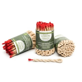 Lamatar1 Lemongrass Rope Incense Set of 3, 100% Natural, Handmade in Nepal | Eco-Friendly Lokta Paper Wick | Aromatherapy for Yoga, Meditation & Relaxation | 3.5 Inch Ropes, 2030 Min Burn Time