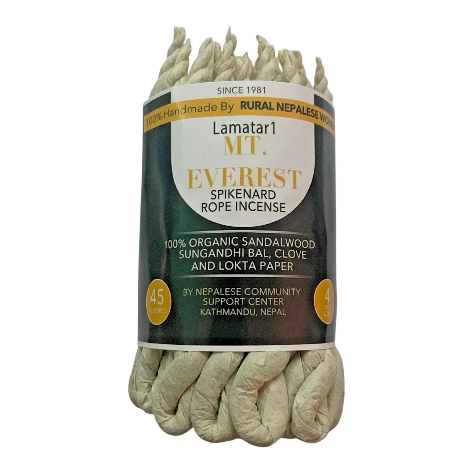 Lamatar1 Spikenard Rope Incense Pack 1 Burning Gently With A Natural Wick