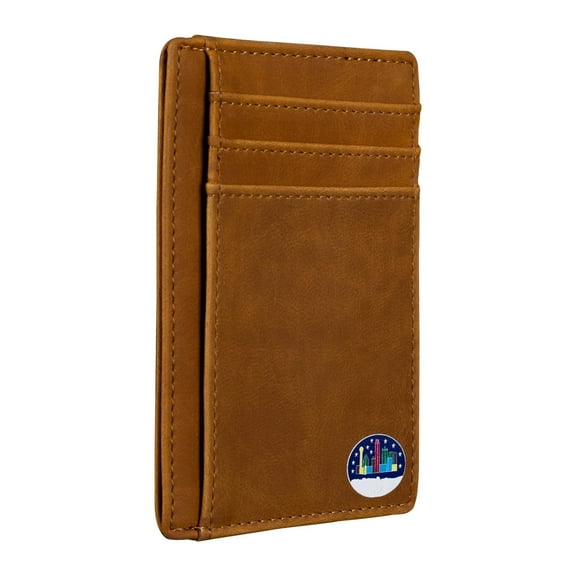 Lamatar1 Texas Dallas on Cardholder Slim Front Pocket Wallet, PU Leather, Khaki, Card Holder, RFID Blocking with Texas Souvenir Logo, Gift for Texans and their lovers .