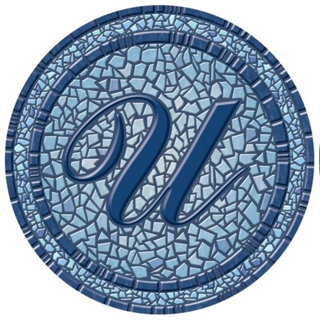 Blue Mosaic Monogram Pool Mat, 29-inch Diameter