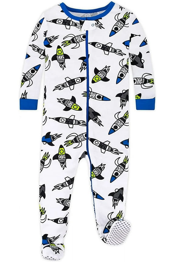 Organic 12M Baby baby-boys Pure Organic Cotton Footed Stretchie One Piece Sleepwear, Baby and Toddler, Zipper, 1 Pack