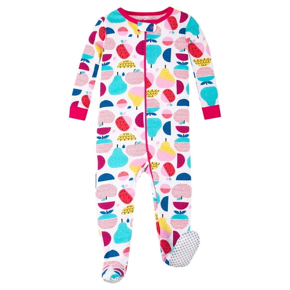 Lamaze Organic Baby Girls' Stretchie One Piece Sleepwear,Zipper,Multi-fruit, 5T